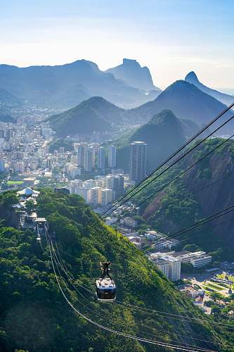 rio de janeiro high-angle photography of cable car scenery